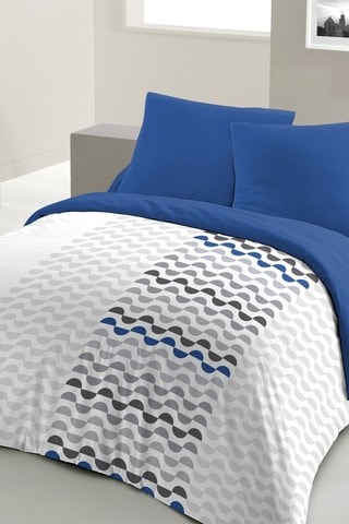 Conjunto de edredão Caleana - Azul e branco