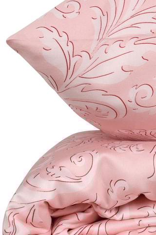 Conjunto de edredão em algodão - Rosa e branco