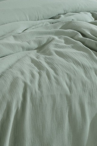 Capa de edredão em gaze de algodão - Verde-água