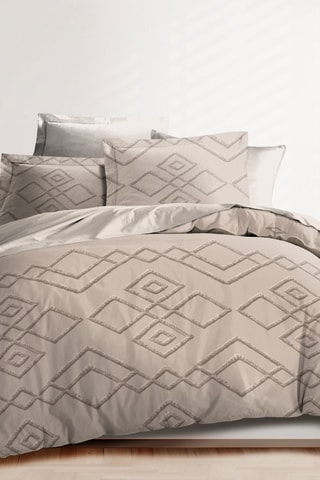 Conjunto de lençóis Losange - Bege,