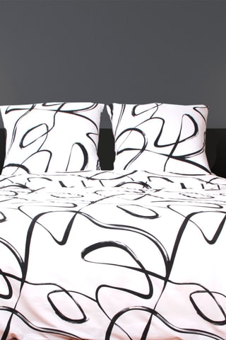 Conjunto de edredão Irregul em algodão 125 fios/cm² - Branco e preto