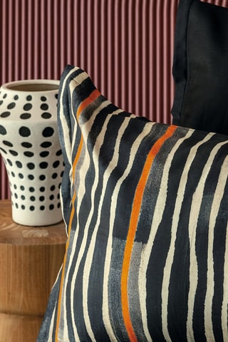 Conjunto de edredão em cetim de algodão Ephra  - 83 fios/cm² - Preto