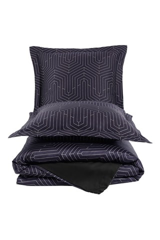 Conjunto de edredão em cetim de algodão 83 fios/cm² - Preto