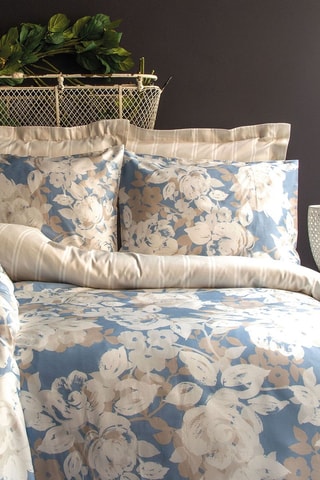 Conjunto de edredão em cetim de algodão - 83 fios/cm² - Azul