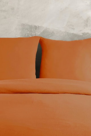 Capa de edredão em cetim de algodão Mima - Castanho