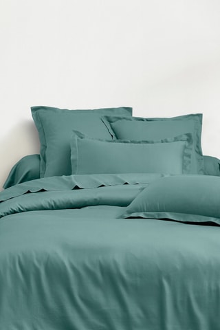 Lençol liso em cetim de algodão 80 fios/cm² - Azul