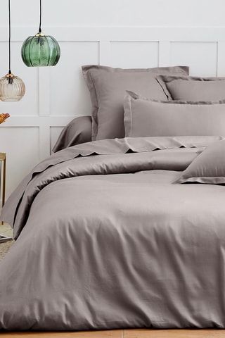 Capa de edredão em cetim de algodão 80 fios/cm² - Cinzento
