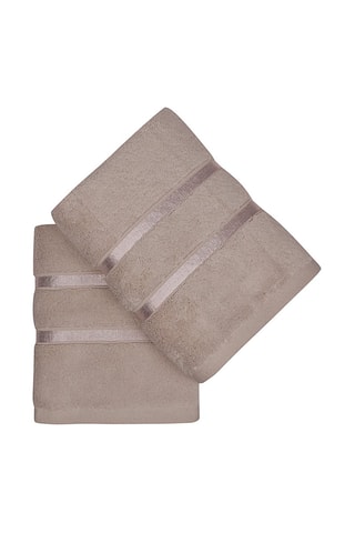 2 toalhas de rosto Dolce Bege - 50 x 90 cm