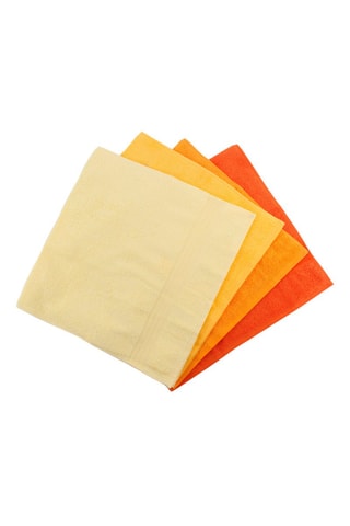 4 toalhas em fibras de bambu - Amarelo - 70 x 140 cm