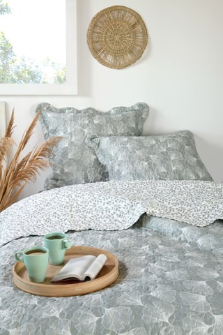 Conjunto colcha reversível Nova - Sálvia