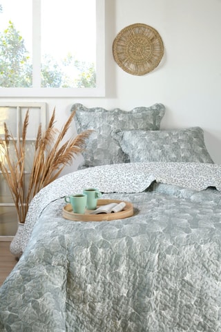 Conjunto colcha reversível Nova - Sálvia