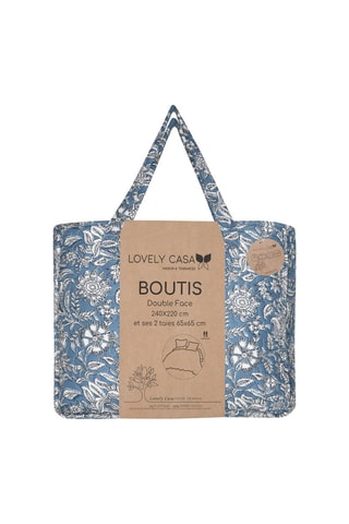 Conjunto colcha Julianne - Branco e azul