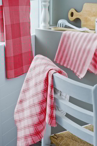 3 panos - Vermelho e branco