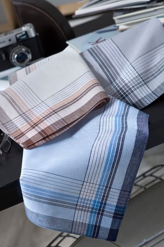 12 lenços - Branco e azul-celeste