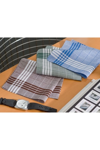 12 lenços - Branco e azul-celeste