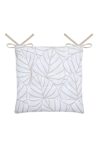 Galette de chaise réversible Nova - Beige et blanc- 38 x 38 cm