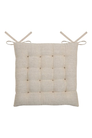 Galette de chaise réversible Nova - Beige et blanc- 38 x 38 cm