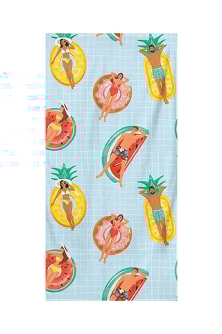 Toalha de praia grande - Azul e amarelo - 75 x 150 cm