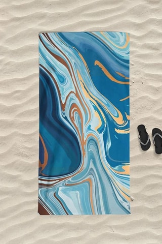 Toalha de praia grande - Azul - 75 x 150 cm