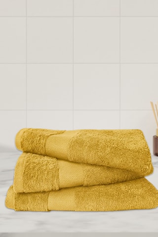 3 toalhas de mãos - Amarelo - 50 x 90 cm