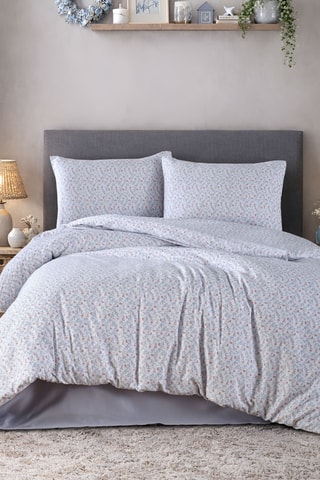 Conjunto de edredão em cetim de algodão 83 fios/cm² - Cinzento-claro