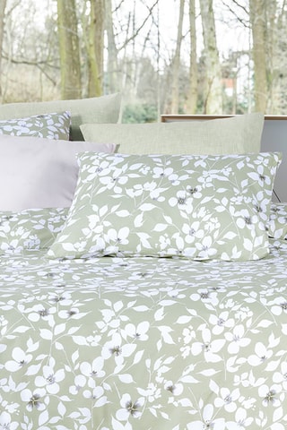 Conjunto de edredão em algodão 54 fios/cm² - Verde