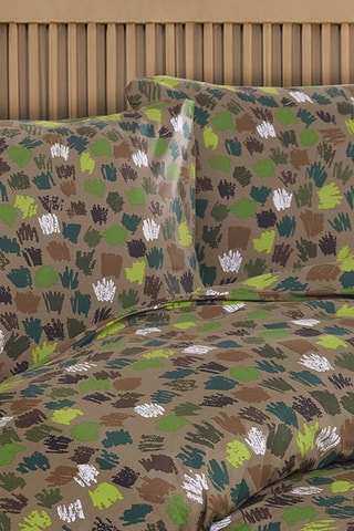 Conjunto de edredão em algodão 57 fios/cm² - Castanho