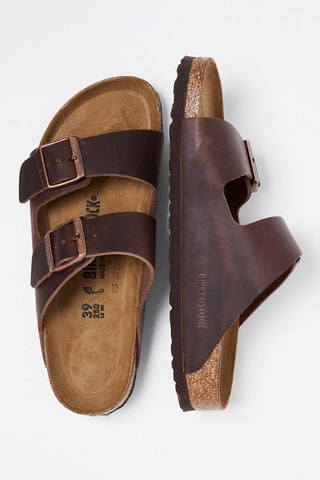 Leren Muiltjes Arizona - Bruin - Smal