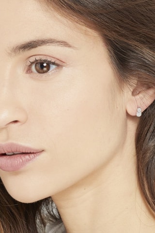 Brincos Duo délicat   Ouro branco e diamantes