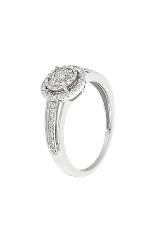 Anel solitário Grennelle Ouro branco e diamantes