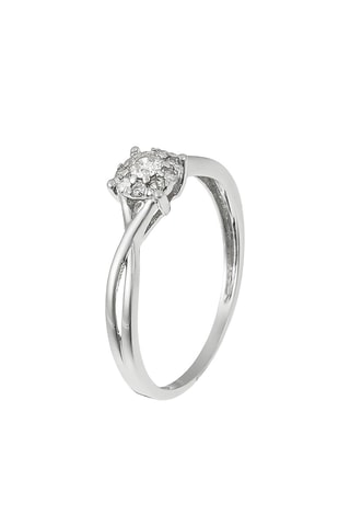 Anel Elisabeth Ouro branco e diamantes