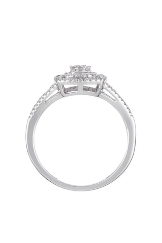 Anel solitário Rosie Ouro branco e diamantes