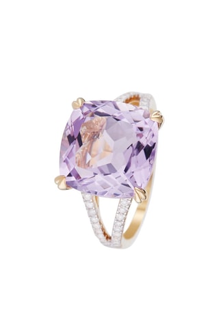 Anel Pink Fiction Ouro amarelo, ametista e diamantes