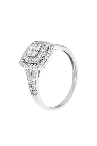 Anel solitário Newcastle Ouro branco e diamantes