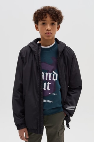 Impermeável com capuz - Preto