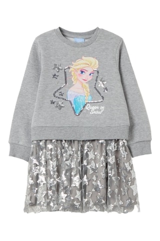 Vestido efeito ilusório Elsa Frozen Disney - Cinzento-claro mesclado