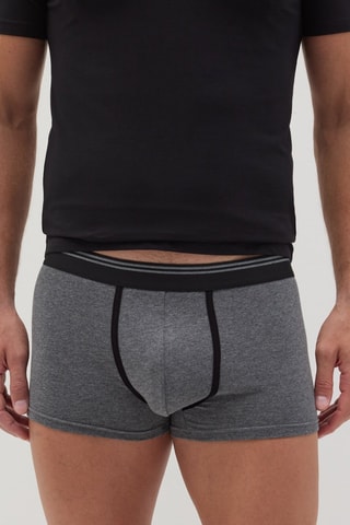 3 boxers em algodão biológico - Cinzento e preto