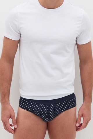 3 cuecas em algodão biológico - Azul