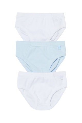 3 cuecas - Branco e azul-celeste