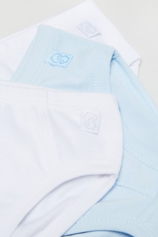 3 cuecas - Branco e azul-celeste