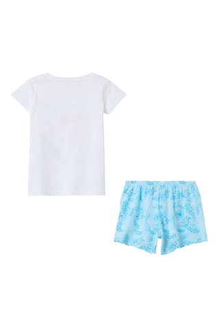 Pijama em algodão biológico Ariel A Pequena Sereia Disney - Branco e azul-celeste