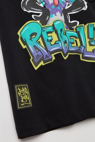 Camiseta Pato Lucas Looney Tunes - Negro