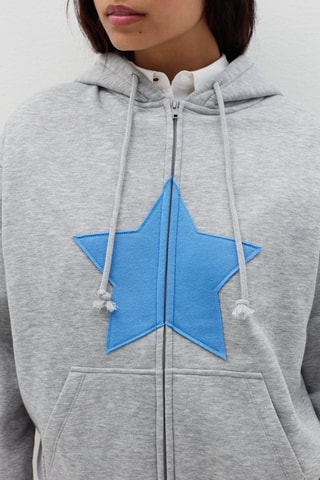 Sweat com capuz - Cinzento-claro