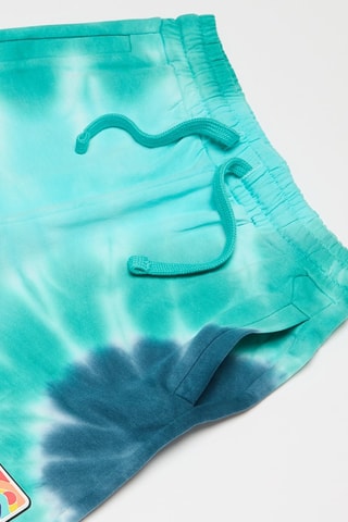 Calções tie and dye - Turquesa