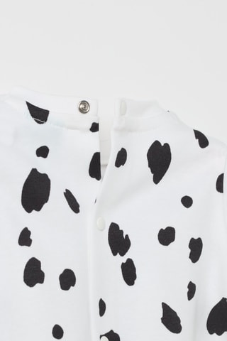 T-shirt e jardineiras em algodão biológico 101 Dálmatas Disney - Preto e branco