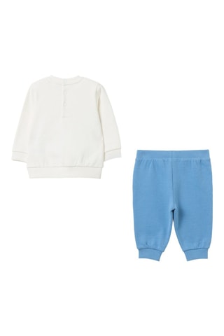 Sweat e calças de treino em algodão biológico - Branco e azul