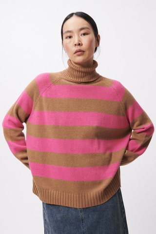 Pull en laine et cachemire Aggie - Camel et rose