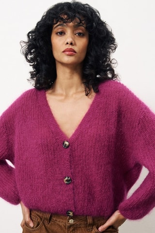 Gilet en mohair et laine Enorah - Violet