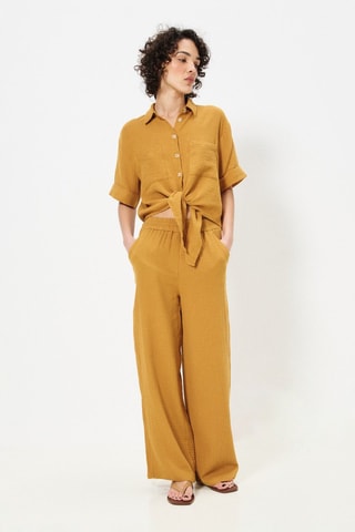 Pantalon droit taille haute Aymie - Camel