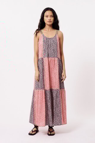 Robe longue Aylin - Noir et rouge